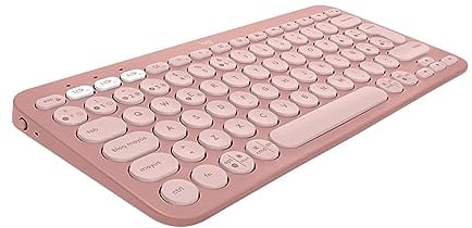 Logitech Pebble Keys 2 K380s, tastiera wireless Bluetooth multidispositivo con tasti di scelta rapida personalizzabili, Easy-Switch, Windows, macOS, iPadOS, Android, ChromeOS, italiano QWERTY, Rosa