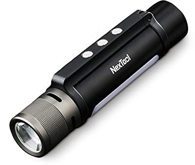 KSIX Linterna led Alta Potencia. 1000 lúmenes. Diseño 6 en 1. Fuente de alimentación de Emergencia. Recargable. Luz estroboscópica. Magnética. LED. Luz Alerta