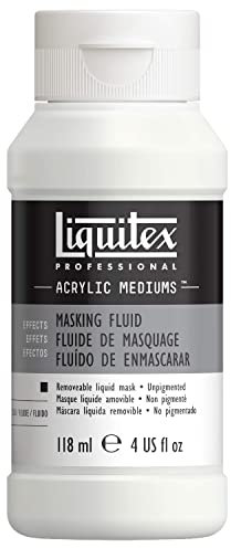 Liquitex 5404 Maskiermalmedium für Acrylfarben, Aquarellfarben, Rubbelkrepp für Leinwand, Papier, Holz, deckt wasserabweisend ab und ist entfernbar - 118ml Flasche