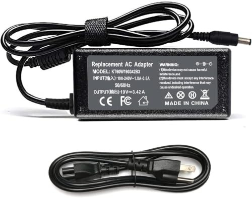 Happy Watch 65W 19V 3.42A Laptop Charger for Toshiba Satellite C55 C55D C55T C655 C655D C675 C855 C855D L55 L655 L675 L745 L755 L775D L855 P755 P845T P855 P875 Portege Z30 Z930 Z830 Power Supply Cord