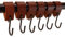 Brute Strength - S Haken Mit Lederschlaufe - Cognac - 6X - 12,5 x 2,5 cm - Kleiderhaken Garderobenhaken Fleischerhaken Leder