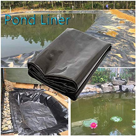 AOTNZ 0,4 MM Teichfolie, HDPE Schwerlast Wasserdicht Landschaftsbau Gartenpool Fischteich Film Zum Terrasse Wasserfall Verstärkt Reservoir River, 42 Größen,Schwarz,10x10m