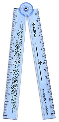 Liquidraw Zusammenklappbares Lineal, 30 cm, Blau