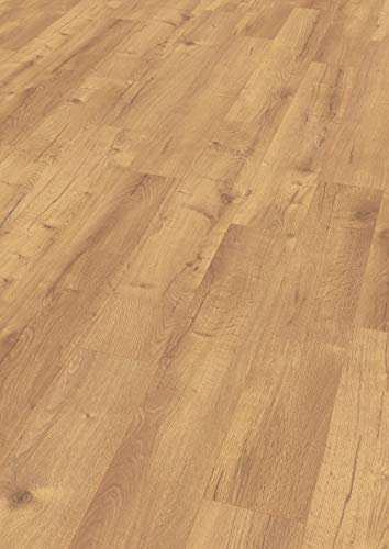 EGGER Home Laminatboden EHL046 Dunino Eiche natur (7mm, 2,494m²) | authentische Holzoptik | | Einfache Verlegung durch CLIC It! System | Praktisch & wertbeständig