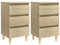 vidaXL Tables de Chevet avec Pieds en Bois 2 pcs, Armoires de Nuit avec Rangement, Armoires de Lit, Meubles de Chambre, Scandinave, Chêne Sonoma
