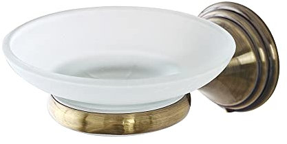 Inbagno Portasapone a Muro, in Acciaio Finitura Bronzo, Include Kit per Fissaggio Serie Iris