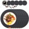 12er Set Premium Tischset Platzset aus Filz, 6 Rund Platzsets mit 6 Untersetzer Abwaschbar Hitzebeständig und rutschfest Tischuntersetzer Platzdeckchen für Küche, Partz, Hochzeit (Dunkelgrau)