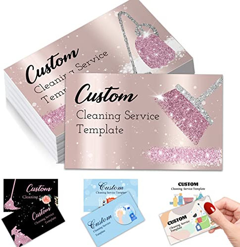 Cartes de visite personnalisées personnalisables imprimables avec logo pour petites entreprises, femmes et hommes, imperméables, nettoyage avant et arrière, 100 200 500 1000