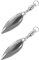 Major Fish Screw Spinner Blade Willow 2 Stück für Gummiköder Willow Silber Wirbel