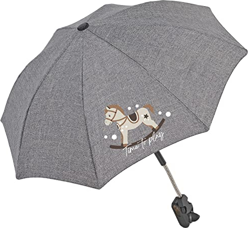 PERLETTI Sombrilla Carro Bebe Universal Anti UV - Mini Paraguas Cochecito Niño Niña Protección Solar Apertura Manual - Sombrilla Lluvia para Carrito Silla de Paseo - Diámetro 68 cm (Caballo Balancín)
