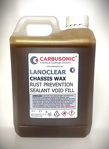 Carbusonic lanolin Motor spray grease underbody rust protection Lanoblack & Lanoclear chassis moto spray wax rust converter protection liquid kits. (2 Litre LanoClear Refill)