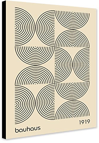 Wandbild Bauhaus, Halbkreise, Linien, eingewickelt, gerahmt, A0 117 cm x 81 cm)