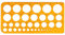 RIVIEVAL Kreisschablone Kreisschablone Kunststoffschablone Zeichenschablone mit 36 Kreisen Kreislineal zum Zeichnen Messen Gestalten (Orange)