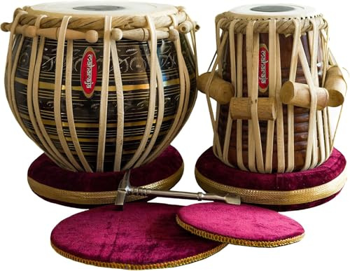 Devyom Basic Tabla Drums Set Steel Bayan Dayan mit Buch, Hammer, Kissen und Bezug