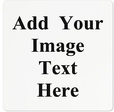DJNGN Custom Metal Sign Design Your Own Aluminum Weatherproof Metal Sign with Your Message, Personalised Text/Logo/Photo Here Street Signs Novelty Gift