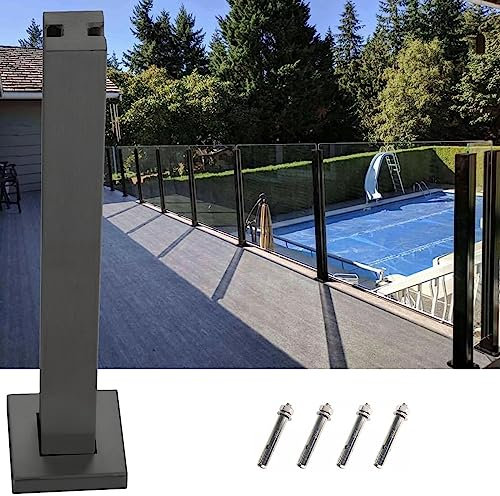 Poteau garde corps verre pince Mare Balcon Poteau De Clôture En Verre Trempé, Panneau De 10 À 12 Mm D’épaisseur Pinces À Balustre, Intérieur Extérieur Commercial Pôle Balustrade, Inox Carré Colonne (