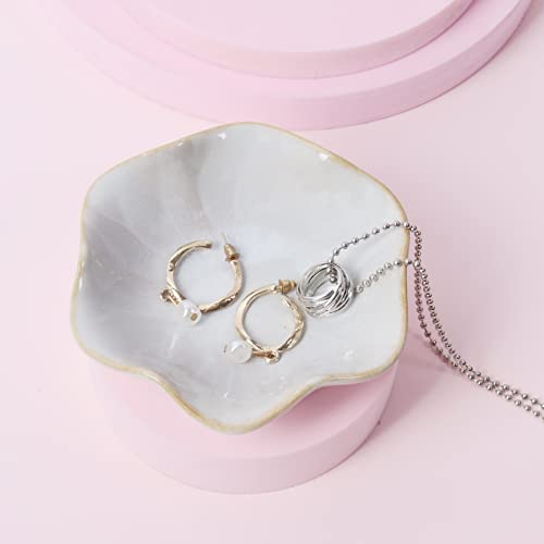 Nideen Petit plateau à bijoux en céramique (blanc)