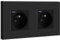 BSEED Double Prise Murale avec USB et 1 Type C PD 20W, 16A Prise de Courant Alternatif avec Panneau en Plastique,Chargeur Rapide Prises Électriques Standard Noir,Convient Pour IPhone, IPad, Galaxy