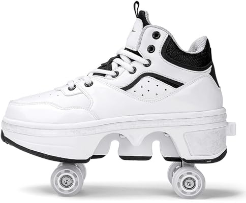 Roller Skates Schuhe, 2 in 1 Mehrzweckschuhe, mit multifunktionalen Deformation Skate Roller Skates Skate Outdoor Sportschuhe für Erwachsene Unisex,33