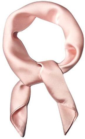 WESTEND CHOICE Foulards carrés en satin de soie unie - Écharpe rétro années 50 pour femme - Écharpe légère et soyeuse - 70 x 70 cm, rose clair, Taille unique