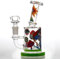 Glass Bong With Tornado Percolator, Green Water Pipe 17cm Height 300g Weight, 14.5mm Bowl for Smoking Hookah Oil Rig (Small)