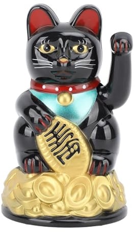 Greensen Maneki Neko Winkekatze, Batteriebetriebene winkelarm Glücksbringer Katze, niedliche Glückskatze Dekofigur für Schreibtisch Wohnaccessoires Dekoration 4,5 Zoll