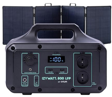 Pack générateur solaire LFP Izywatt 800 + panneau solaire 200W - Orium