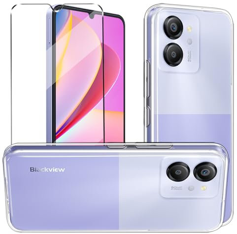 Coque et 1Pcs Verre trempé Protection Compatible with Oscal Modern 8 Coke Coque de Protection Compatible with Oscal Modern 8 étui Housse Etui Protection et protège écran Antichoc,Clear