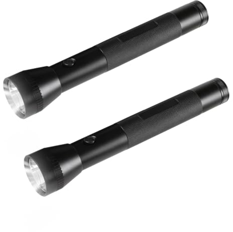 Hilngav Linternas LED grandes de 3 celdas resistentes con batería D, modo único, linterna de aleación de aluminio, linterna de metal resistente para aventuras al aire libre y cortes de energía de