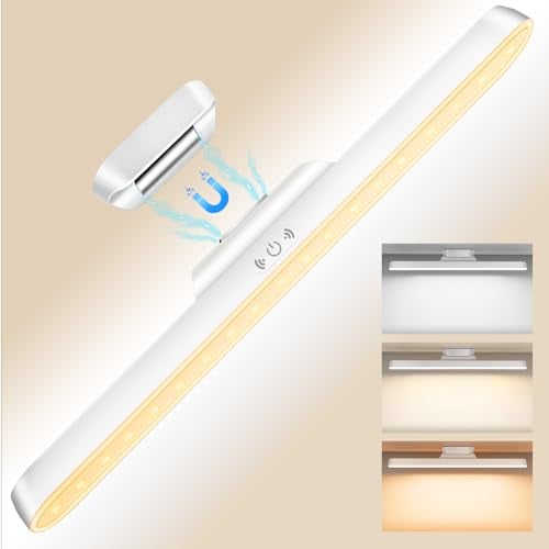 Tyonto Luz LED Recargable 3000mAh 32cm con Sensor de Memoria, Imán y Ajuste de Luz, Recargable por USB, Ideal para Habitación, Escritorio, Muebles, Cocina, Armario y Baño