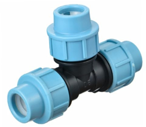 Hilai Raccord de Compression PP 20mm, connecteur de Tuyau d'eau en Plastique, vanne de Serrage pour tuyaux PE, connecteur de Serrage en t de 20 MM, Jardinage