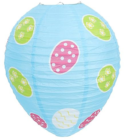 WATIIFUFU Osterdekoration Eierförmige Papierlaterne Hängend Bunte Deko Hängelampe Junge Mädchen Party Ostereier Aufhängen Fruhlingsfest