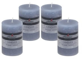 Steinhart Kerzen 4er Set Adventskranzkerzen Raureif Rauchblau 100/68 mm durchgefärbte Trend-Kerzen (Unparfümiert, Indoor, Weihnachten)