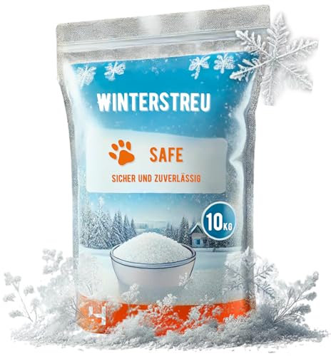 Winterstreu 10kg – Effektiver Schneeräum- und Enteisungsmittel bis -50°C | Effizienter als Streusalz | Umweltfreundlich und tierpfotenfreundlich | Reichweite: 500 m²