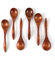 Ptwola 6 Pack Wooden Spoons for Honey 7 Inch Cooking Soup Spoons Bamboo Small Serving Spoons Utensil Set Long Handle Wood Tablespoon Scoops for Coffee Jam Jars Eating Desserts Cereal Condiment