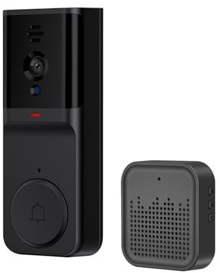 YIWEOG Smart Doorbell Camera with Ring Chime Infrared Night Viewing 2.4G WiFi Wireless Video Bell Camera TY APP Video Calls 2-Way Audio Long Transmission for Villa Home Office Apartment Door Use