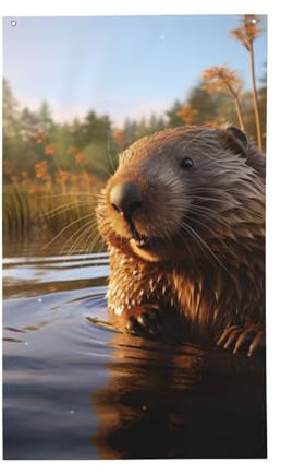 Beaver Working2 Druck Garten Bauernhaus Hof Outdoor Flagge für Sommer, Herbst, Winter und Frühling Dekoration
