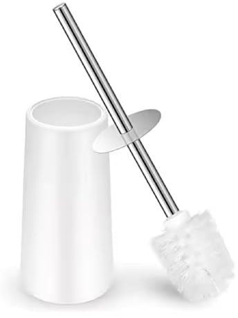 GALATIANS® Toilet Brush & Holder | Modern Loo Brush and Holder set with elegant design | Toilet Cleaner Brush with Stainless Steel handle | Compact and efficient Toilet Brush set (White)