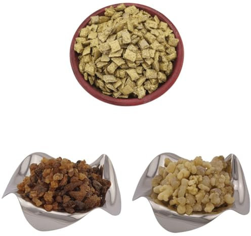 3-teiliges Weihrauchset Gold - Weihrauch - Myrrhe, bestehend aus den Weihrauchsorten Griechischer Weihrauch Gold, Oman-Weihrauch Ecclesia und dem Räucherharz Myrrhe (3 x 20g Päckchen)