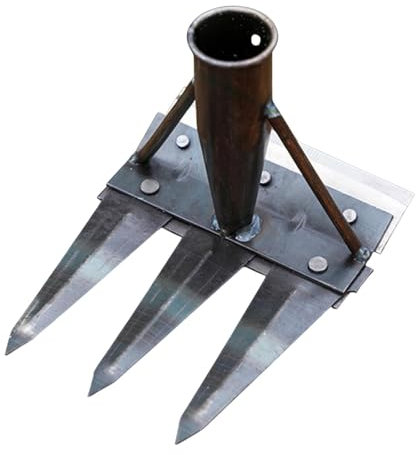 Gralara Équipement de jardinage houe et râteau pour le désherbage, 3 Dents