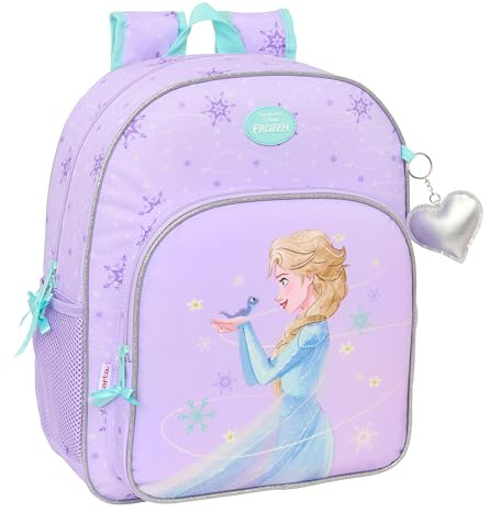 FROZEN SPIRIT Schulrucksack für Kinder, Kinderrucksack, anpassbar an den Kinderwagen, ideal für Kinder im Schulalter, bequem und vielseitig, Qualität und Widerstandsfähigkeit, 32 x 12 x 38 cm, Lila, M