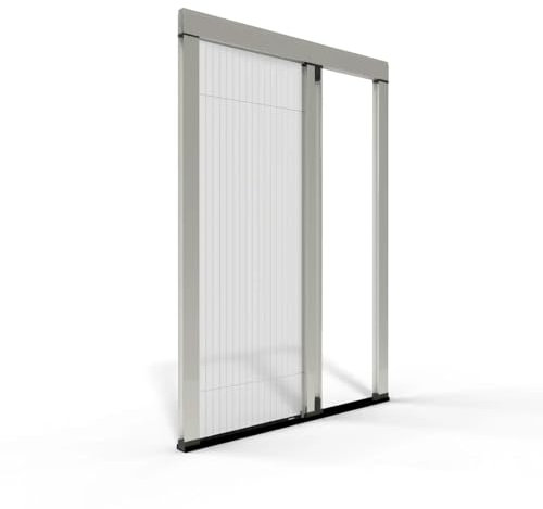 Mosquitera plegable para puerta y ventana, con marco de aluminio, fácil de montar, color blanco, 140 x 240 cm