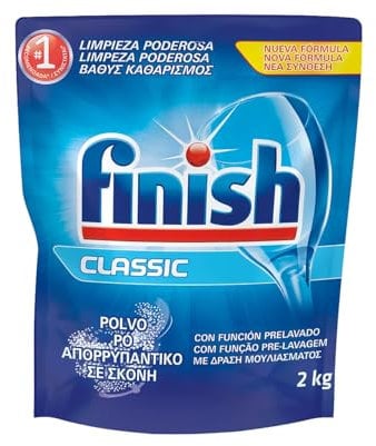 Finish Classic Lot de 2 bouteilles de liquide vaisselle en poudre 2 kg