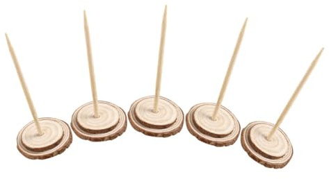 Beatifufu 5 Pezzi Supporti per Albero di Natale in Legno Naturale Base Stabile Diametro per Alberi Artificiali Supporto Robusto e Facile da Installare per Decorazioni Natalizie Rustiche