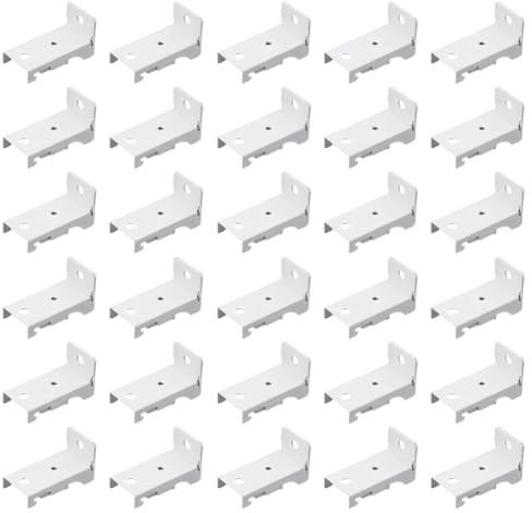 WADORN Lot de 30 Supports Fixation au Plafond pour Rails Rideaux Blancs, compatibles avec Les Rails Flexibles, Design rectangulaire Moderne à Coucher et la décoration intérieure, 20,5 x 40 x 22,5 mm