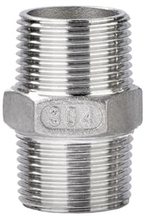 BYLSAGWHT 1/8 3/8 1/2-4 NPT Male Thread Hex Nipple Union 304 316 Stainless Pipe Fitting Connector Coupler Water Oil air Thread (304,1/4) Brass Hose