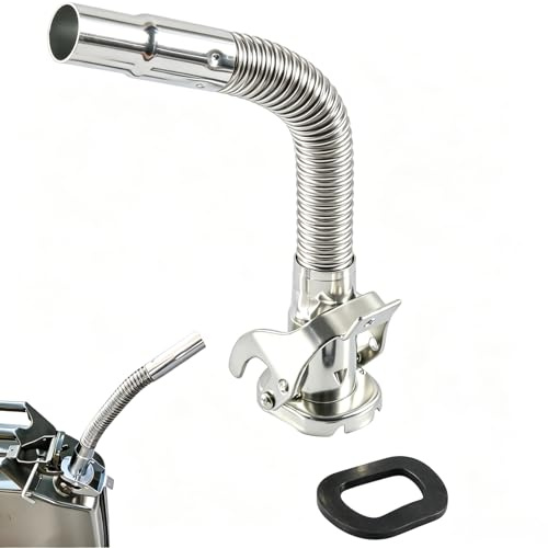 Kanister Ausgießer, Ausgießer Flexibel für Benzinkanister 5/10/20L, Ausgußstutzen Benzinkanister, Metall-Auslaufrohr Flexibel für Metallkanister mit 1 Gummidichtung