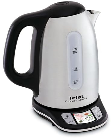 Tefal Express Control KI240D Wasserkocher, Gehäusematerial/Körper, 1,7 Liter, schwarz, Edelstahl