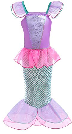Lito Angels Meerjungfrau Prinzessin Arielle Kostüm Kleid Verkleidung für Kleinkind Mädchen, Größe 3-4 Jahre 104, heißes Rosa