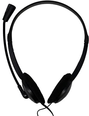 Xclio Home & Office Stereo Head Set with Microphone Noise Cancelling 3.5mm Jack Black